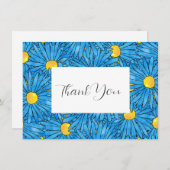 青い抽象芸術ペンと水の色のマスターパターン サンキューカード (正面/裏面)
