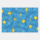 青い抽象芸術ペンと水の色のマスターパターン ラッピングペーパーシート (正面)