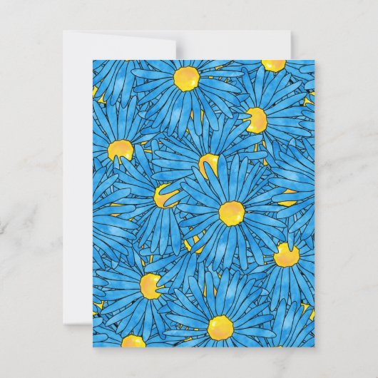 青い抽象芸術ペンと水彩マスターパターン 招待状 (裏面)