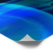 青い抽象芸術ポスターの空間歪み ポスター (角)