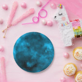 青い抽象芸術ポリゴンの背景 ペーパープレート (パーティー)