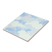 青い抽象芸術モダン雨雲の繰り返しパターン タイル (側面)