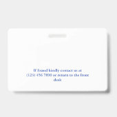 青い抽象芸術ロゴ従業員IDの追加 バッジ (裏面)