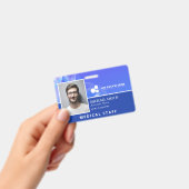 青い抽象芸術ロゴ従業員IDの追加 バッジ (手持ち)