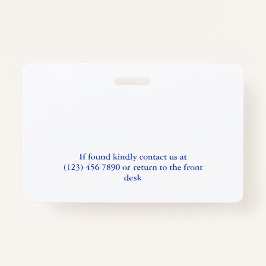 青い抽象芸術ロゴ従業員IDの追加 バッジ (裏面)