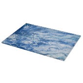 青い抽象芸術大理石の背景 カッティングボード (角)