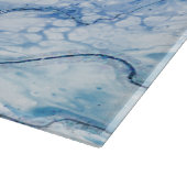 青い抽象芸術大理石の背景 カッティングボード (角)