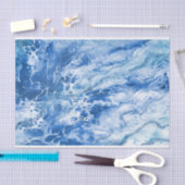 青い抽象芸術大理石の背景 薄葉紙 (クラフト)