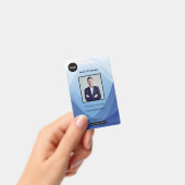 青い抽象芸術従業員の写真ID バッジ (手持ち)