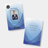 青い抽象芸術従業員の写真ID バッジ (正面＆裏面)