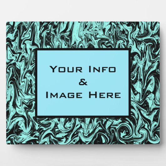 青い抽象芸術旋回フレーム フォトプラーク (正面)