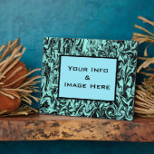 青い抽象芸術旋回フレーム フォトプラーク (側面)