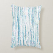 青い抽象芸術水色ライン アクセントクッション (裏面(縦))