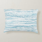 青い抽象芸術水色ライン アクセントクッション (裏面)