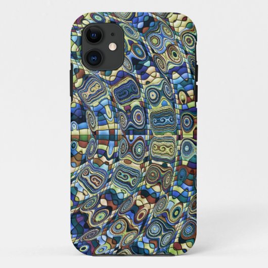 青い抽象芸術池IIのiPhoneケース Case-Mate iPhoneケース (裏面)
