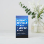 青い抽象芸術波 |新卒者 名刺 (スタンド正面)