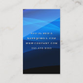 青い抽象芸術波 |新卒者 名刺 (裏面)