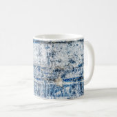 青い抽象芸術背景デザイン抽象芸術、高齢、 コーヒーマグカップ (正面右)