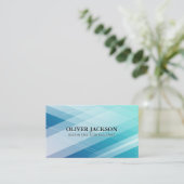 青い抽象芸術色相の背景 名刺 (スタンド正面)