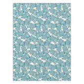 青い抽象芸術葉パターン テーブルクロス (正面)