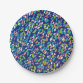 青い抽象芸術  ペーパープレート (正面)