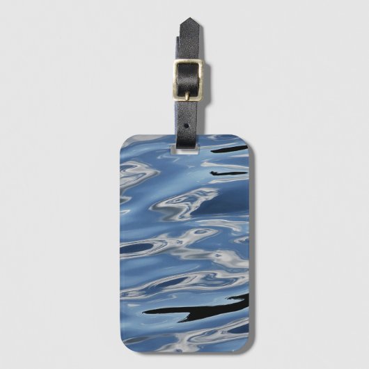 青い抽象芸術 ラゲッジタグ (正面縦)