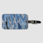 青い抽象芸術 ラゲッジタグ (正面横)