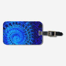 青い抽象芸術 – 荷札（名刺スロット付き）