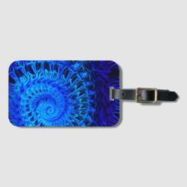 青い抽象芸術 – 荷札（名刺スロット付き） ラゲッジタグ