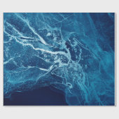 青い抽象芸術。青と白のカラーのブロット。W ラッピングペーパー (フラット)