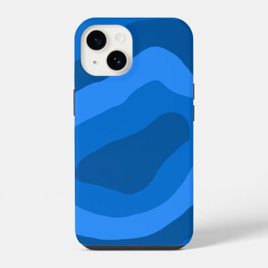 青い抽象芸術 iPhoneケース (裏面)