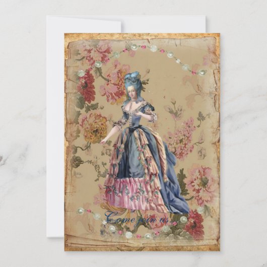 青い招待でマリー 招待状 (正面)