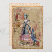 青い招待でマリー 招待状 (正面/裏面)