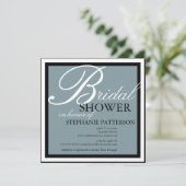 青い招待状のモダンで及びエレガントなブライダルシャワー 招待状 (スタンド正面)