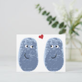 青い指紋ペア ポストカード (スタンド正面)