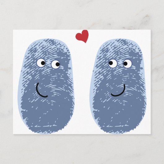 青い指紋ペア ポストカード (正面)