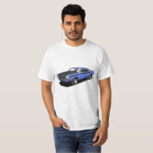 青い挑戦者クラシックな車のTシャツ Tシャツ (正面フル)