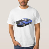 青い挑戦者クラシックな車のTシャツ Tシャツ (正面)
