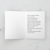 青い挨拶の洗礼のモダンな記念日 カード (内部)