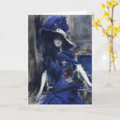 青い挨拶状で占って下さい カード (黄色い花)