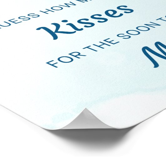 青い推測いくつのキスブライダルシャワーゲーム ポスター (角)