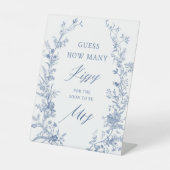 青い推測いくつのキスブライダルシャワーゲーム 台座サイン (正面)