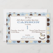 青い揺り木馬の誕生日 招待状 (裏面)