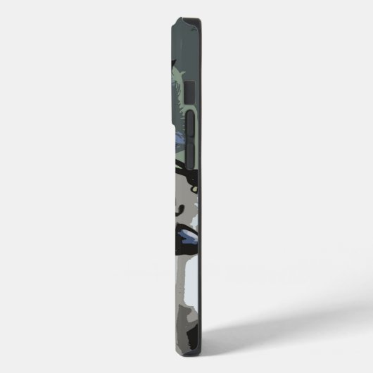 青い携帯電話ケースに騎手を入れた競走馬 Case-Mate iPhoneケース (裏面 / 左)