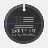青い支持を取り戻す ガラスオーナメント (正面)