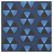 青い放射線の記号 ファブリック (クローズアップ)