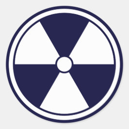 青い放射線シンボルステッカー ラウンドシール