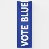 青い政治はっきりしたに青い白い文字を投票 横断幕 (縦)