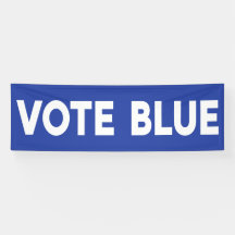 青い政治はっきりしたに青い白い文字を投票