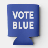 青い政治はっきりしたに青い白い文字を投票 缶クーラー (裏面)